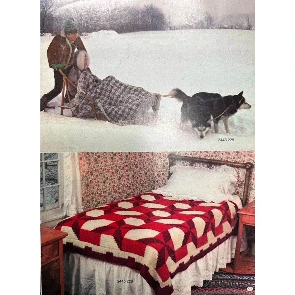 Bernat Afghans in Wonderland Pattern Book No 229 Vintage 70s Crochet Knit MCM